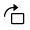 A rectangle outlined in black with a curved, right-pointing arrow over the top-left corner.