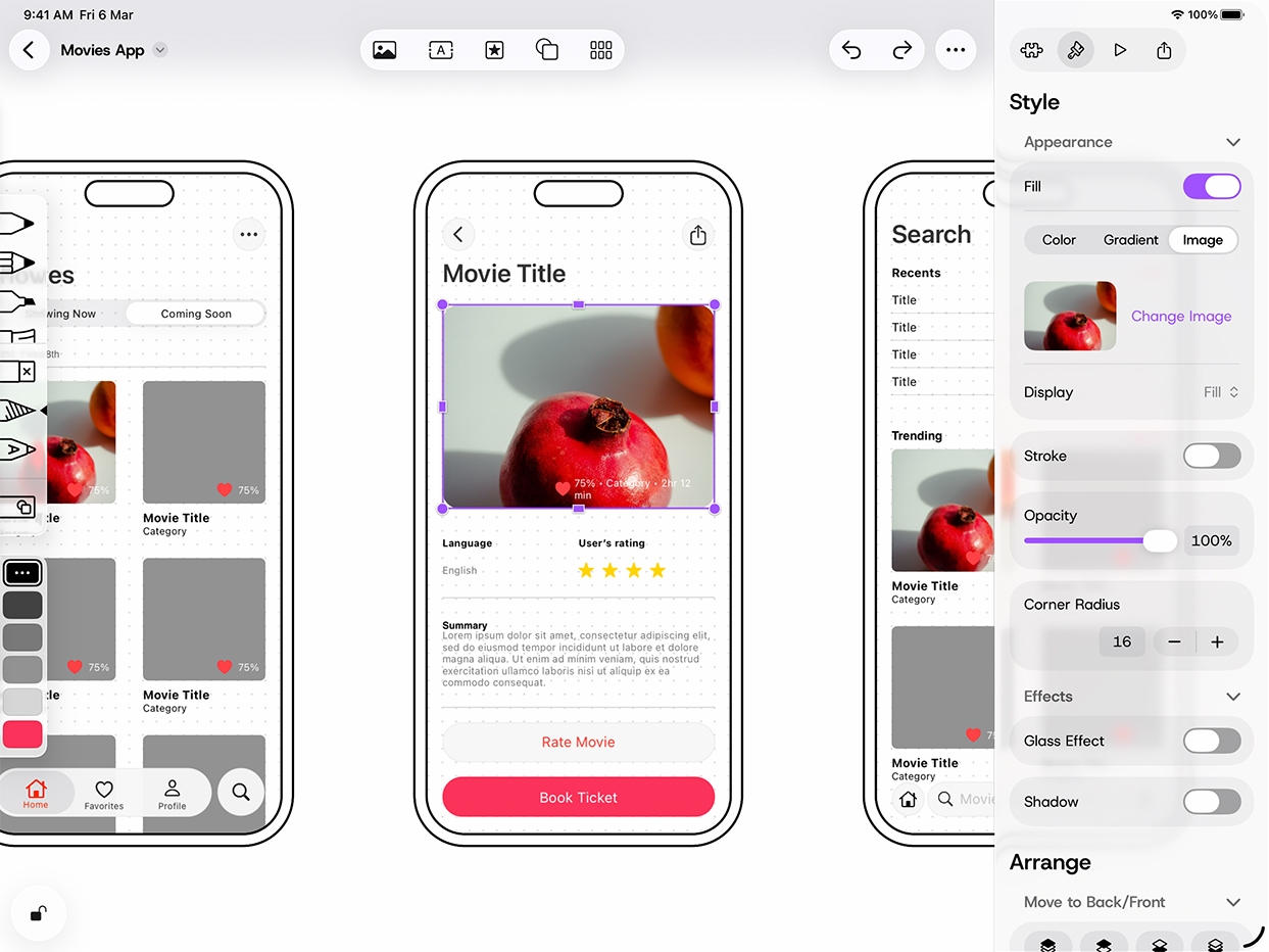 プロトタイピングアプリMockup（インスペクタパネルにLiquid Glassを活用）