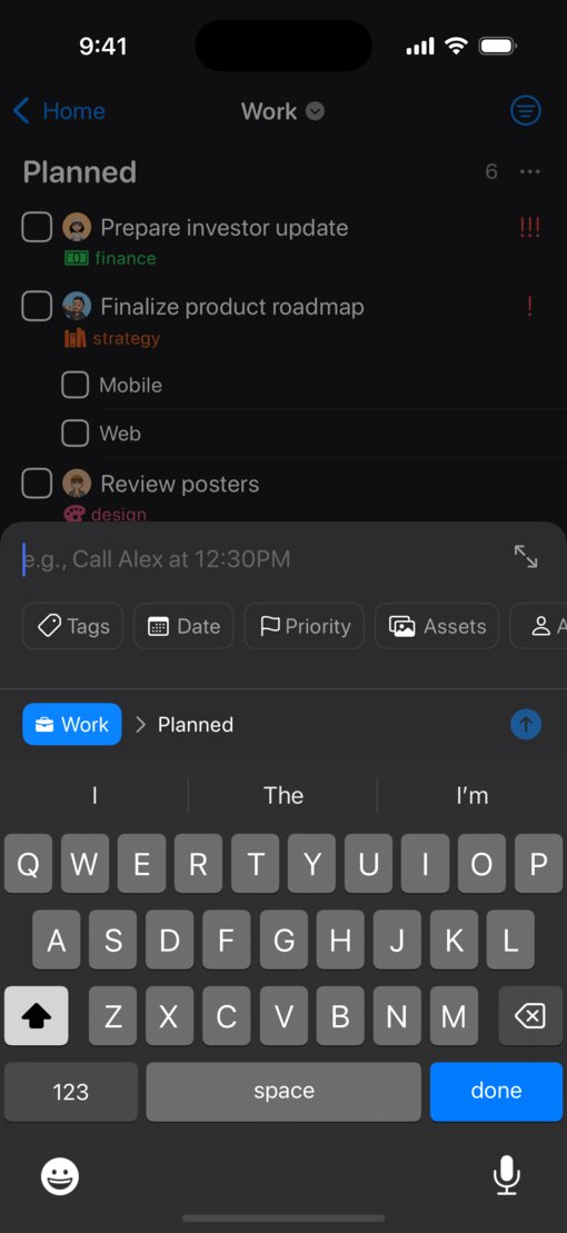 Tasksアプリのインターフェイス（従来のデザイン）