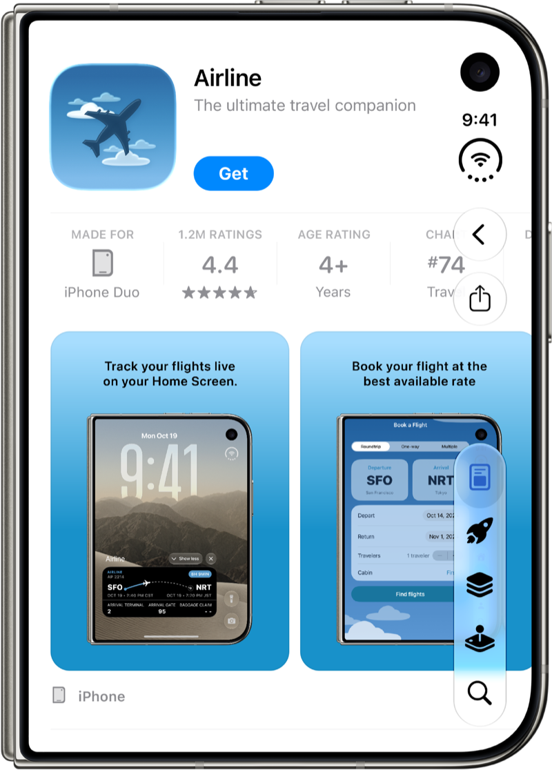 显示 App Store 的 iPhone Duo。