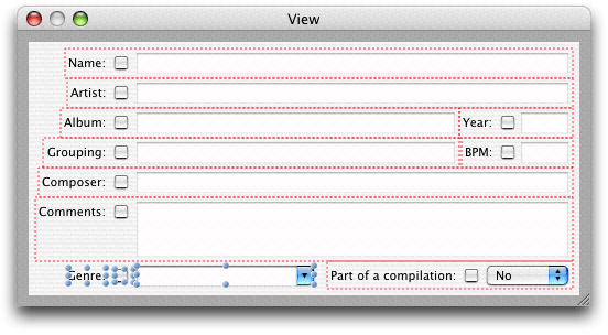 Selecting objects for an action group