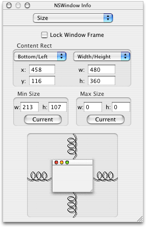 The Size pane of the Currency Converter window