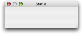 The resized status dialog