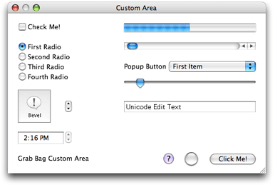 Controls created using Interface Builder