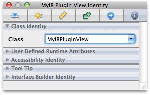 Identity pane of the inspector window