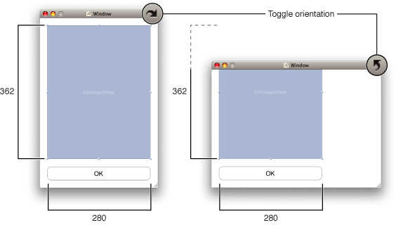 Changing the orientation of an iPhone window