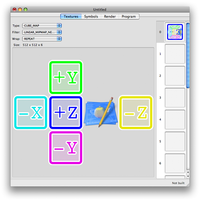 Cube face layout for a cube map