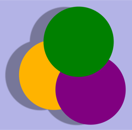 Three circles as a composite in a transparency layer