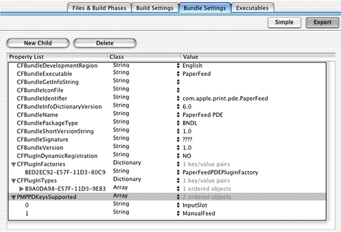 An information property list for a PDE that supports paper–feed features