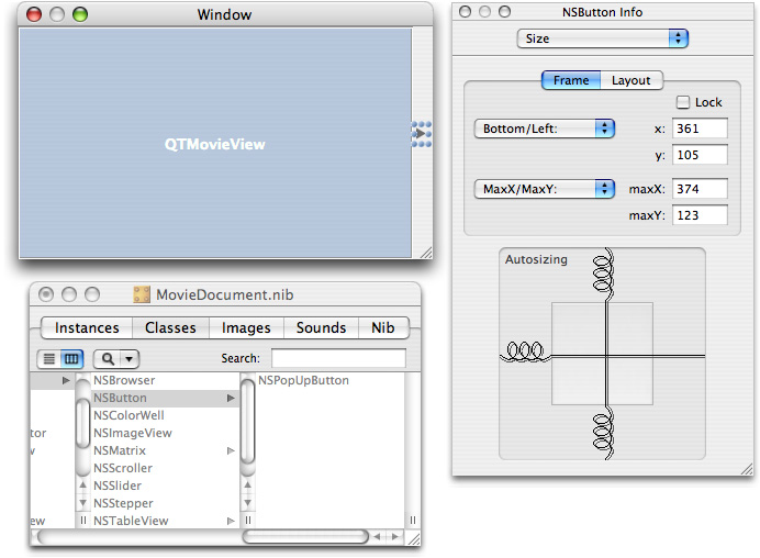 The Size settings for autosizing of springs in the Drawer Contents object