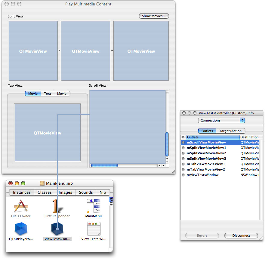 Connecting the ViewTestsController to an outlet