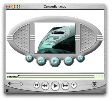 A QuickTime movie with custom frame and wired sprite controls