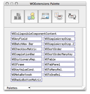 The WOExtensions palette