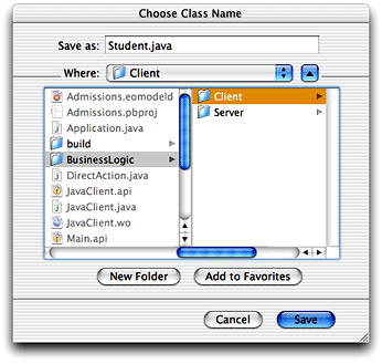 Save Client Java files in BusinessLogic/Client