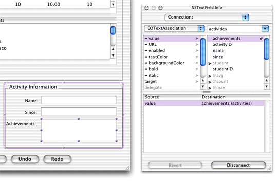 Connect widgets with associations