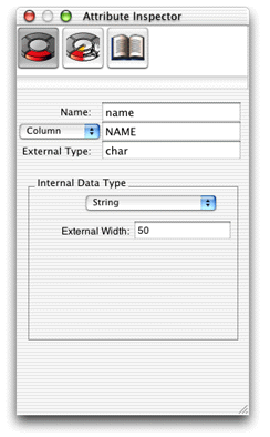 Attribute Inspector for the name attribute