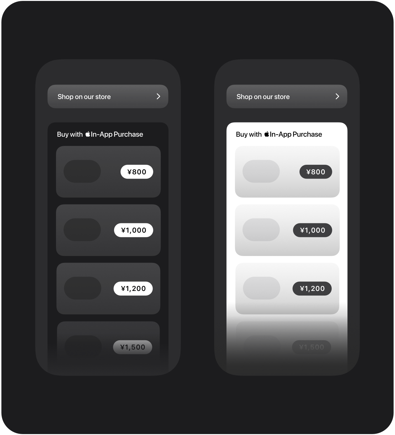 Payment flow with multiple Apple In-App Purchase items presented together